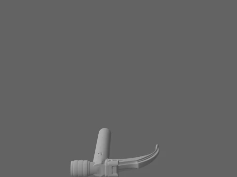 Modern of Medical Laryngoscope with Curved Blade and LED Illumination 3D Model