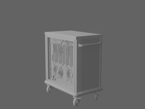 Detalhado do Aquecedor de Bandejas de Refei&ccedil;&otilde;es Hospitalares com Prateleiras Aquecidas e Controle de Temperatura Modelo 3D