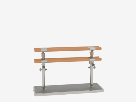 Parallel Bars A set of wooden of Hospital 3D Model