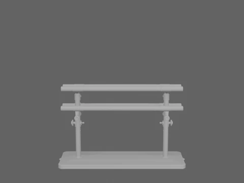 Parallel Bars A set of wooden of Hospital 3D Model