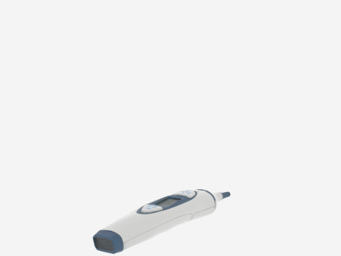 Termometer Timpani Digital Ergonomis dengan Penutup Probe Sekali Pakai Model 3D