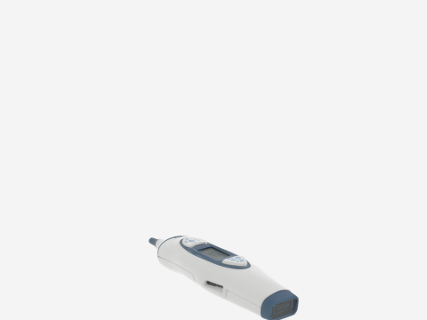 Ergonomiczny cyfrowy termometr bębenkowy z jednorazowymi osłonami sond Model 3D