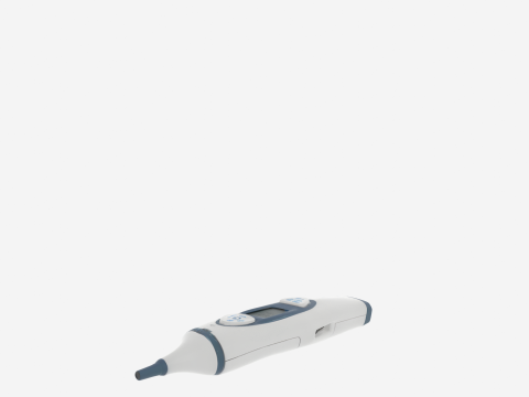 Ergonomiczny cyfrowy termometr bębenkowy z jednorazowymi osłonami sond Model 3D