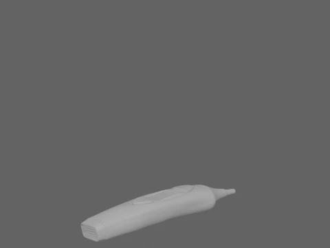 Ergonomic Digital Tympanic Thermometer with Disposable Probe Covers 3D Model