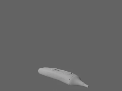 Ergonomic Digital Tympanic Thermometer with Disposable Probe Covers 3D Model