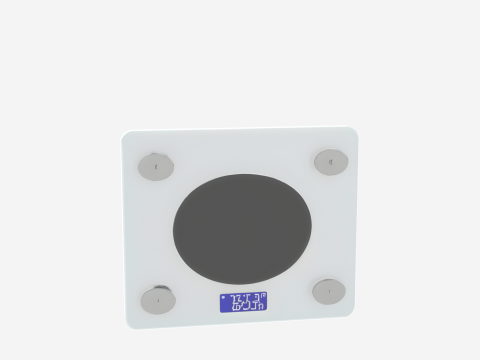 Modello moderno di bilancia medica professionale 3D con display LCD e piattaforma antiscivolo Modello 3D