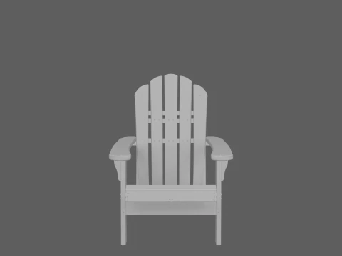 Natural Cedar Adirondack Chair 3D Model