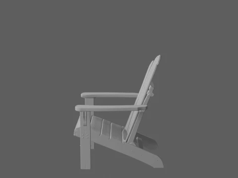 Natural Cedar Adirondack Chair 3D Model