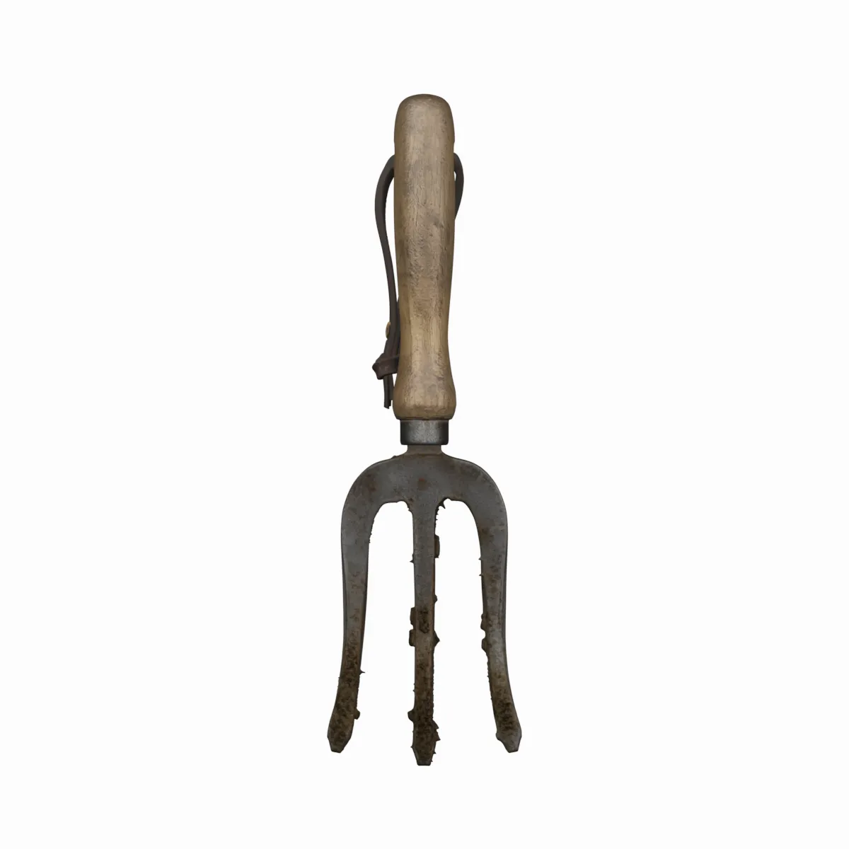 Hand Cultivator Garden Tool with Soil 3D Model .c4d .max .obj .3ds .fbx .stl .blend 
