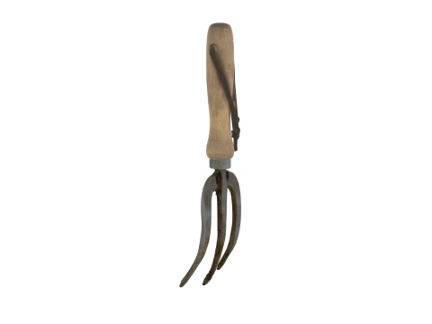 Hand Cultivator Garden Tool with Soil 3D Model