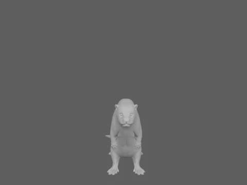 Eurasian Otter Realistic Fur Turnaround 3D Model