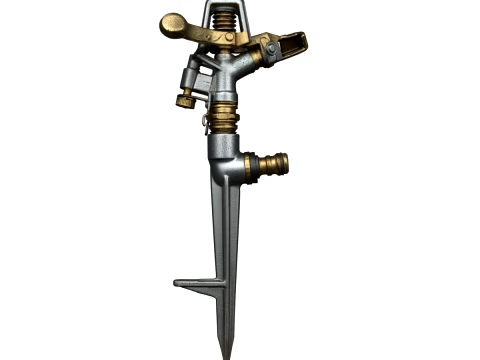 Metal Impact Sprinkler with Brass Arm 3D Model