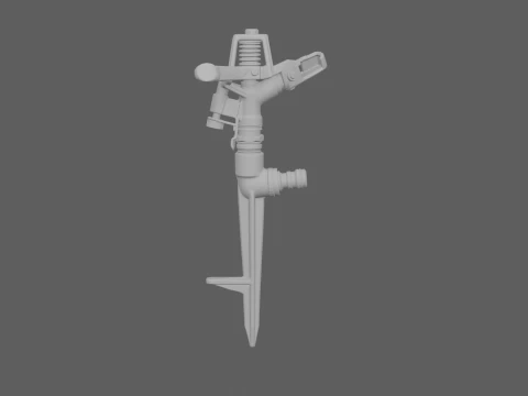 Metal Impact Sprinkler with Brass Arm 3D Model
