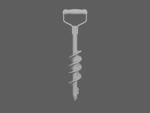 Stainless Steel Compost Turner with Residue 3D Model
