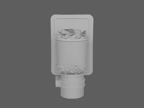 Rainwater Downspout Filter Basket Trap 3D Model