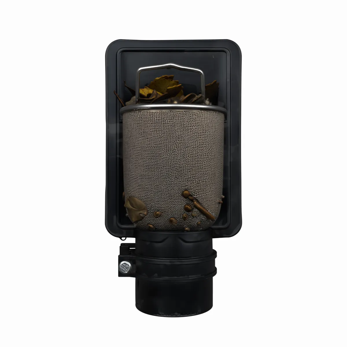 Rainwater Downspout Filter Basket Trap 3D Model .c4d .max .obj .3ds .fbx .stl .blend 