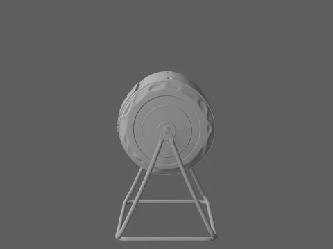 Dark Green Barrel Compost Tumbler 3D Model