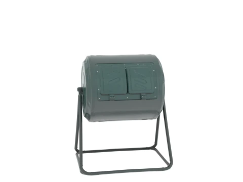 Dark Green Barrel Compost Tumbler 3D Model