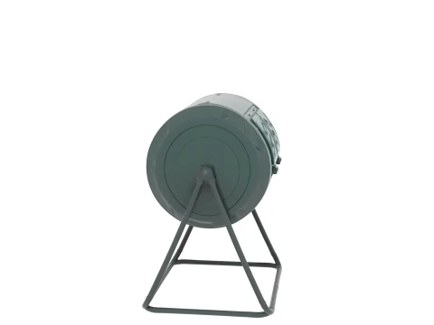 Dark Green Barrel Compost Tumbler 3D Model