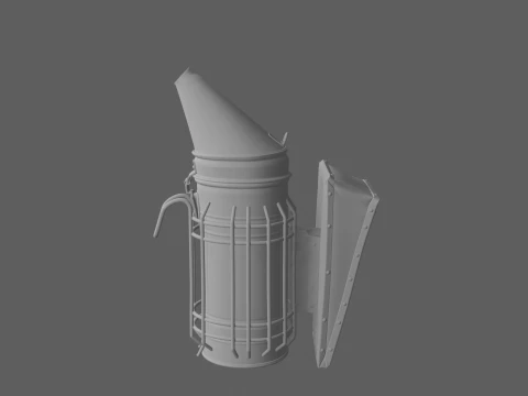Classic Beekeeper Bellows Smoker Stainless 3D Model