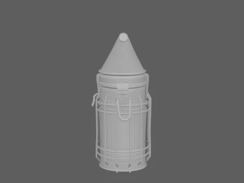 Classic Beekeeper Bellows Smoker Stainless 3D Model