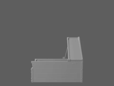 Cedar Wood Cold Frame with Glass Lid 3D Model