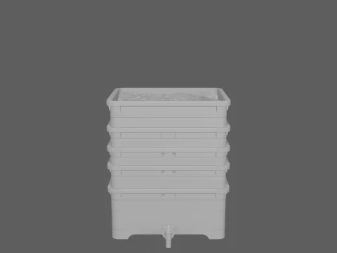 Stackable Worm Farm Composting Bin 3D Model