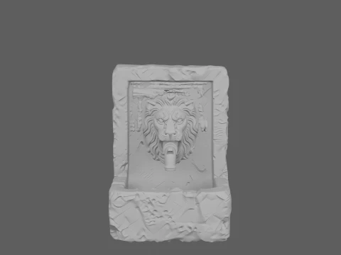 Heavy Stone Garden Trough Fountain 3D Model