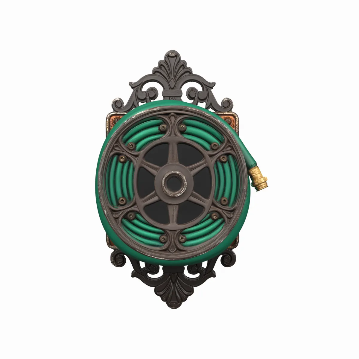 Wall Mounted Hose Holder with Bracket 3D Model .c4d .max .obj .3ds .fbx .stl .blend 