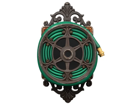 Wall Mounted Hose Holder with Bracket 3D Model