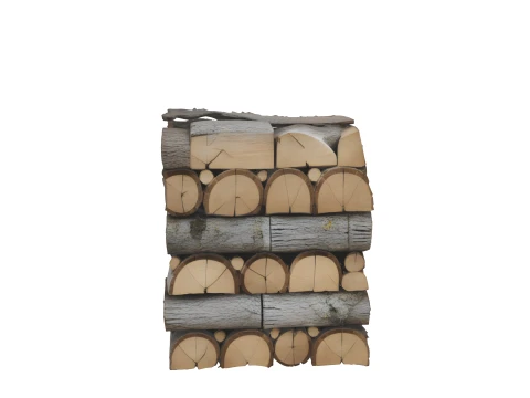 Of Neatly Stacked Oak Birch Log Pile 3D Model