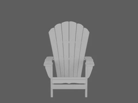 Natural Cedar Adirondack Chair Detailed 3D Model