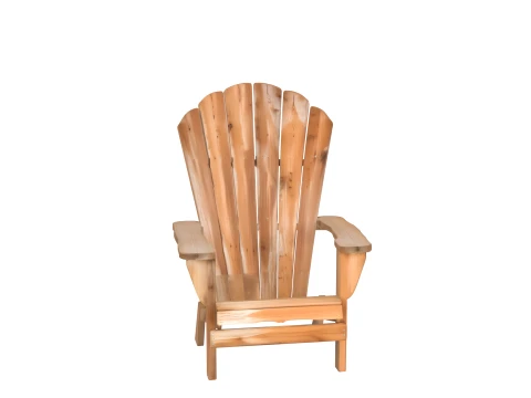 Natural Cedar Adirondack Chair Detailed 3D Model