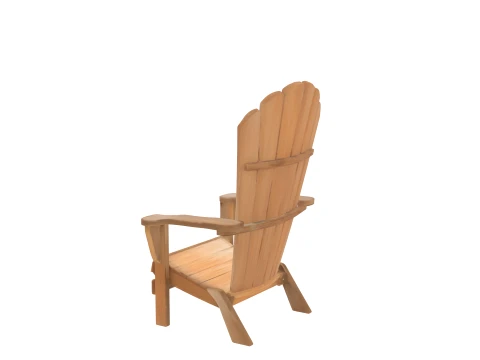 Natural Cedar Adirondack Chair Detailed 3D Model