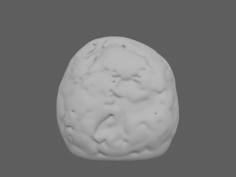 Large Rounded Garden Stone with Emerald Moss 3D Model