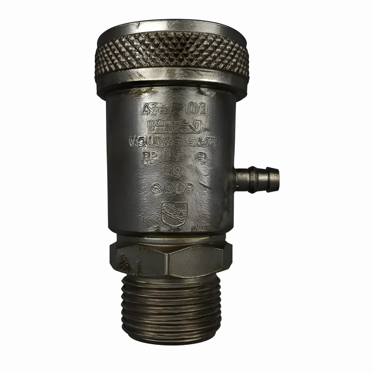 Dispositivo de preven&ccedil;&atilde;o de refluxo do disjuntor de v&aacute;cuo de extremidade de mangueira de metal Modelo 3D .c4d .max .obj .3ds .fbx .stl .blend 