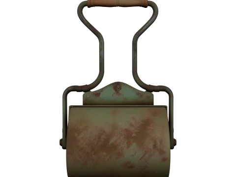 Paslı Ağır Vintage Dökme Demir Çim Silindiri 3D Model