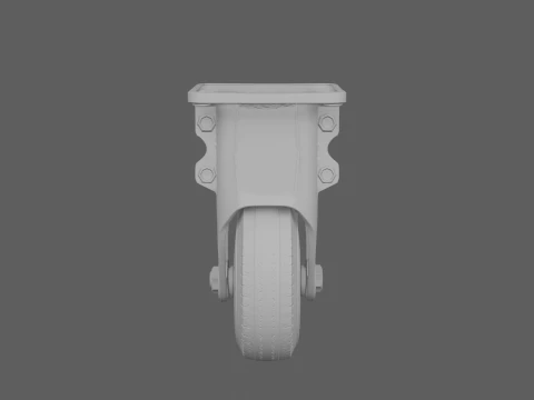 Large Garden Gate Wheel Caster Galvanized Assembly 3D Model
