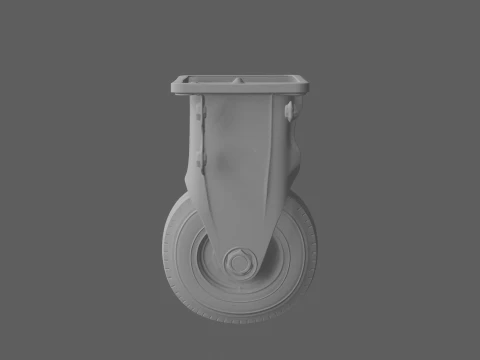Large Garden Gate Wheel Caster Galvanized Assembly 3D Model