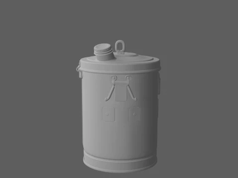 Mouse Proof Galvanized Metal Feed Bin Detailed 3D Model