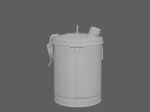 Mouse Proof Galvanized Metal Feed Bin Detailed 3D Model