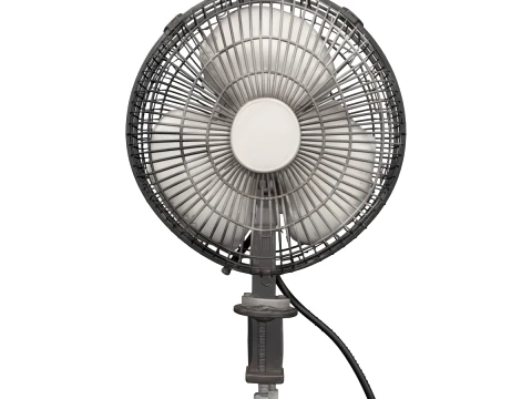 Greenhouse Circulation Fan with Wire Cage 3D Model
