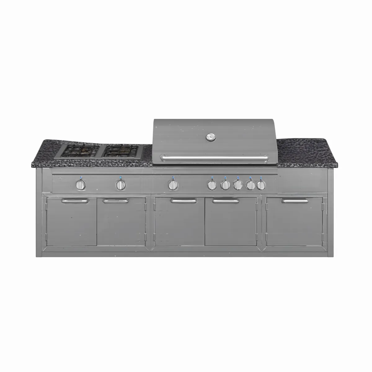 Built-in Stainless Outdoor Kitchen BBQ Station 3D Model .c4d .max .obj .3ds .fbx .stl .blend