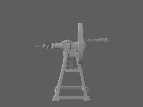 Heavy Duty Manual Log Splitter with Flywheel 3D Model