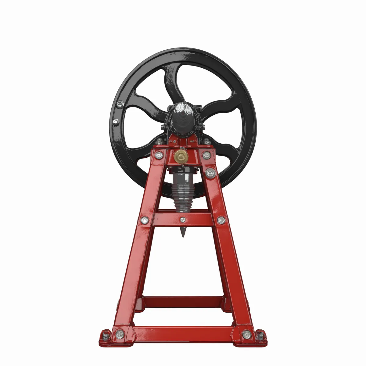 Heavy Duty Manual Log Splitter with Flywheel 3D Model .c4d .max .obj .3ds .fbx .stl .blend 