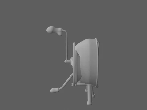 Stainless Steel Food Mill Crank Handle 3D Model
