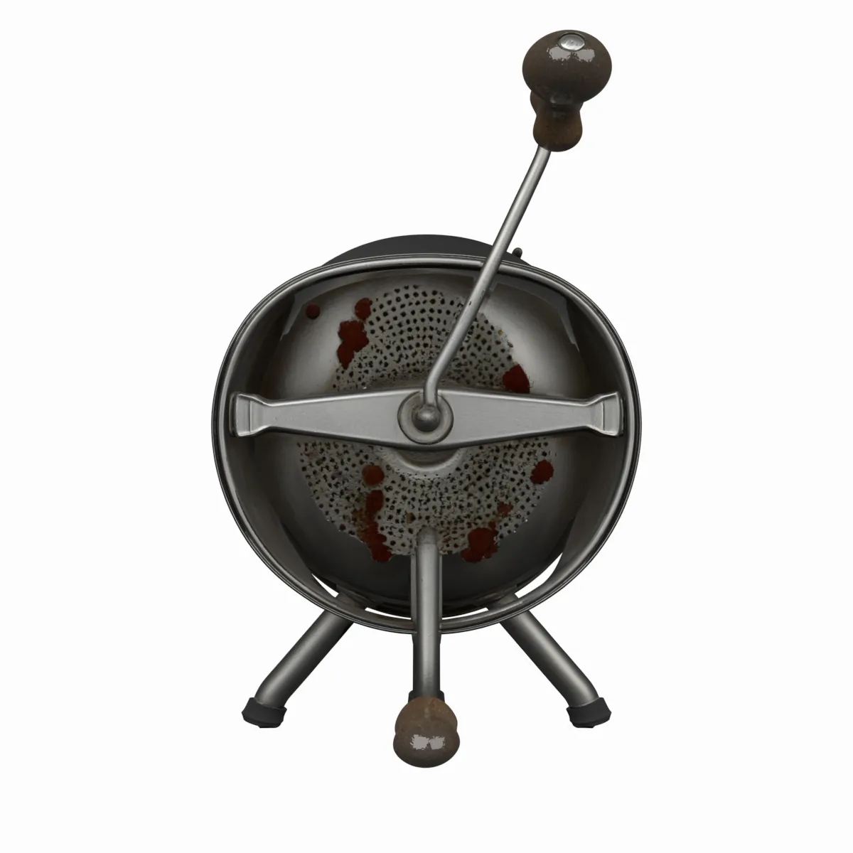 Stainless Steel Food Mill Crank Handle 3D Model .c4d .max .obj .3ds .fbx .stl .blend 