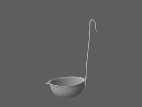 Stainless Steel Canning Ladle with Pouring Lip 3D Model