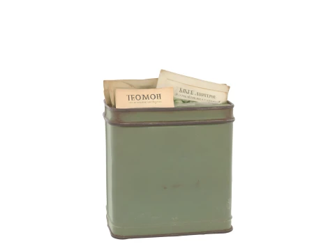 Vintage Metal Seed Storage Tin with Seed Packets 3D Model