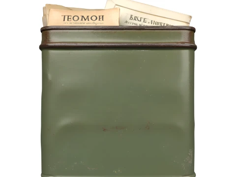 Vintage Metal Seed Storage Tin with Seed Packets 3D Model